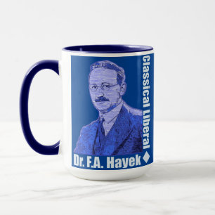 Friedrich August von Hayek Dark Blue Tasse