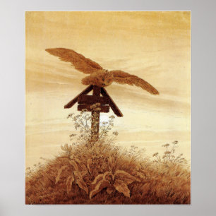 Friedrich - Eule auf Grab 1837 Poster