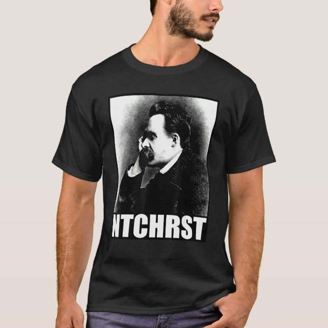 Friedrich Nietzsche Antichrist Ntchrst Funny Meme T-Shirt (Vorderseite)