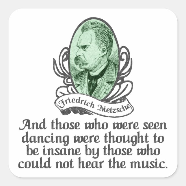 Friedrich Nietzsche Quadratischer Aufkleber (Vorderseite)