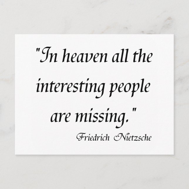 Friedrich Nietzsche Quotes auf T - Shirt! Postkarte (Vorderseite)