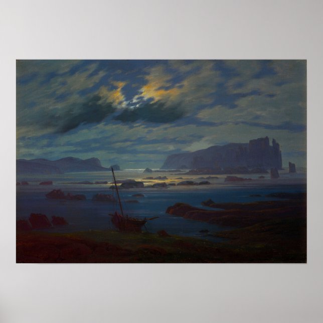 Friedrich - Nordsee im Mondschein Poster (Vorne)