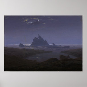Friedrich - Rock Reef on Sea Beach 1824 Poster