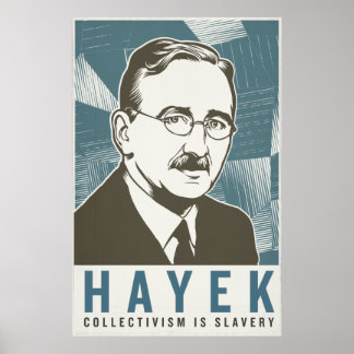 Friedrich von Hayek Vintag Print Poster