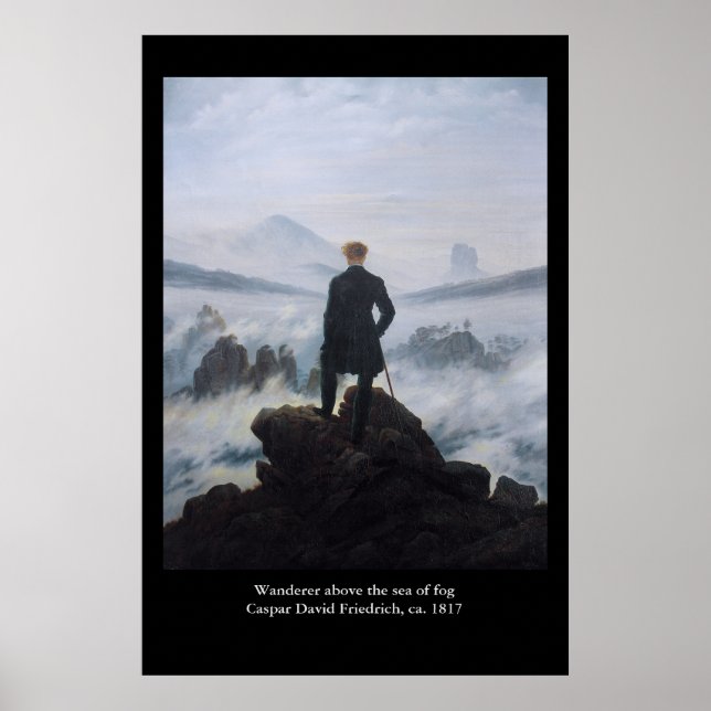 Friedrichs Wanderer über dem Nebel Poster (Vorne)