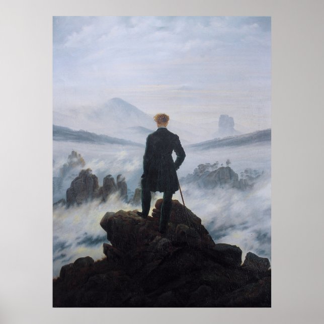 Friedrichs Wanderer über dem Nebel Poster (Vorne)