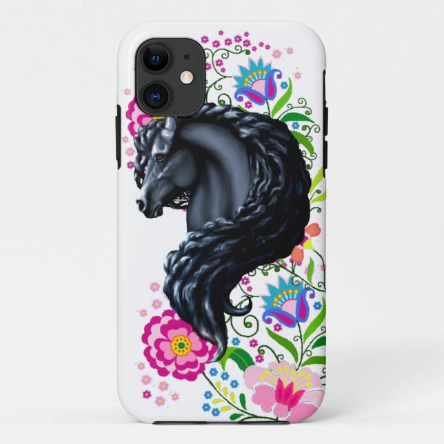 Frieisan Stallion, VolksBlumen Case-Mate iPhone Hülle (Rückseite)