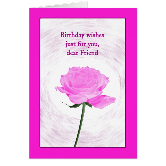Friend Birthday Beautiful Pink Rose (Vorne)
