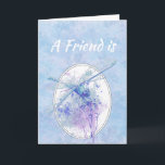 Friend Birthday Blue Dragonfly Watercolor Art Karte<br><div class="desc">A Friend is one of those special people you meet along the way that help you appreciate the journey.  Beautiful blue and mauve dragonfly watercolor  for someone who loves dragonflies,  gardens and ponds</div>