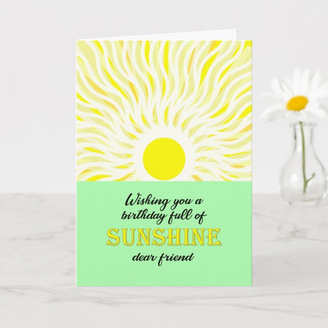 Friend Birthday Bright Sunshine Card Karte (Kleine Pflanze)