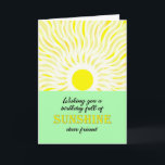 Friend Birthday Bright Sunshine Card Karte<br><div class="desc">Geburtstagskarte für einen Freund. Ein Wunsch zum Geburtstag voller Sonne. Eine helle und fröhliche Karte,  die eine leuchtende Sonne zeigt und helle Sonnenstrahlen abstrahlt.</div>