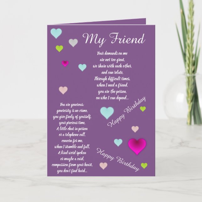 FRIEND BIRTHDAY CARD KARTE (Vorderseite)