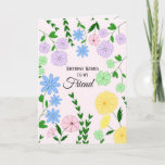 Friend Birthday Card Karte<br><div class="desc">Hübsche und aufrichtige Geburtstagskarte für einen besonderen Freund,  der mit Ihrer personalisierten Nachricht und/oder Ihrem Namen personalisiert werden kann.</div>