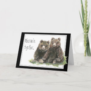 Friend Birthday Watercolor Bears Karte