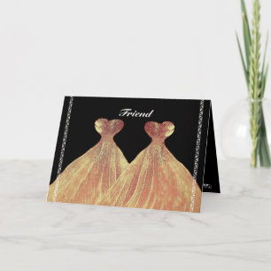 FRIEND Bridesmaid Invite - Funkelnd BRONZE Gowns Einladung