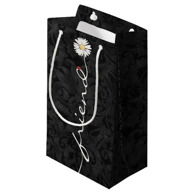Friend Daisy and Ladybug Damask Kleine Geschenktüte (Vorderseite Schrägansicht)