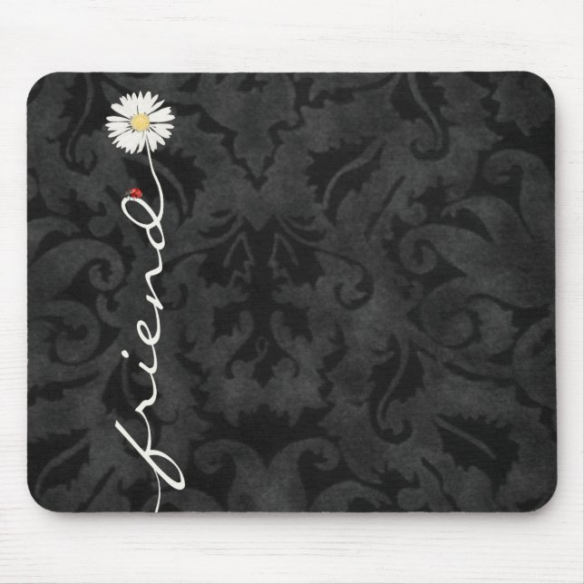 Friend Daisy und Ladybug Damask Maus Pad Mousepad (Vorne)