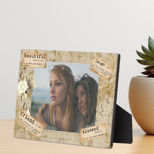 Friend Foto Geschenk Vintag Decoupage Journal Fotoplatte