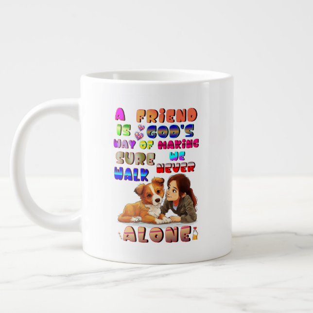 Friend Gods Way Of Making Sure We Never Walk Alone Jumbo-Tasse (Links)