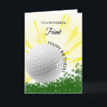 Friend Golfer Birthday Card Karte<br><div class="desc">Geben Sie Ihrem Golfer eine Golfkarte mit einem explosiven Thema! Ein steil ansteigender Golfball mit den Worten "Für einen wunderbaren Freund".</div>