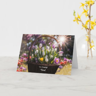 Friend Happy Mütter Day Basket Hübscher Blume Karte