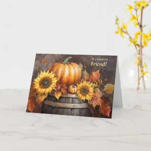 Friend Happy Thanksgiving mit Hübschen Sonnenblume Karte