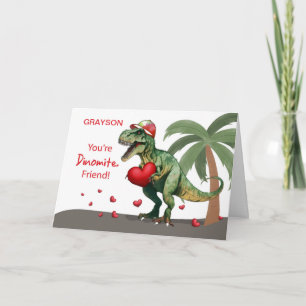 Friend Individuelle Name Valentine Dinosaur Karte