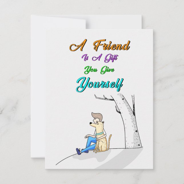 Friend ist ein Geschenk, dass Sie sich selbst Hund Dankeskarte (Vorderseite)