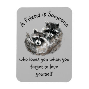 Friend Loves You Cute Raccoons Magnet