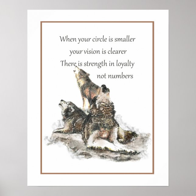 Friend Loyalty Wisdom Wolf Pack Angebot Poster (Vorne)