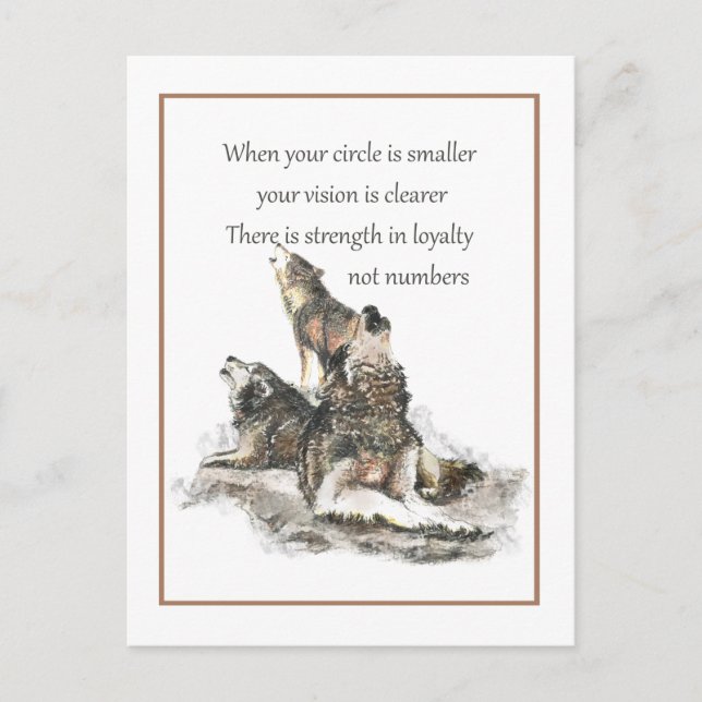 Friend Loyalty Wisdom Wolf Pack Angebot Postkarte (Vorderseite)