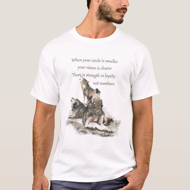 Friend Loyalty Wisdom Wolf Pack Angebot T-Shirt (Vorderseite)