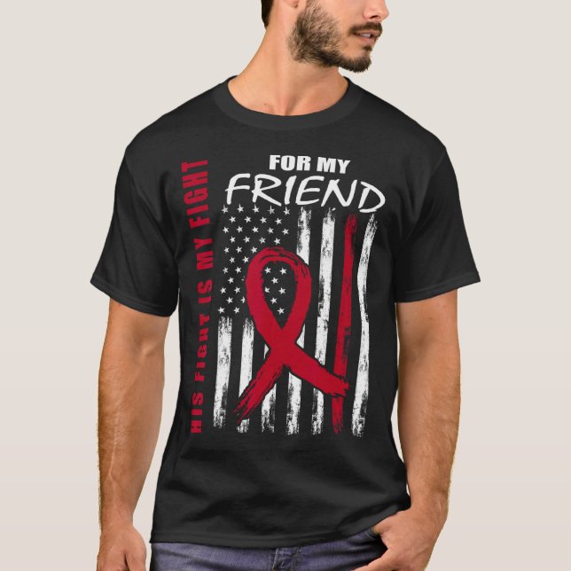 Friend Multiple Myeloma Awareness American Flag Pr T-Shirt (Vorderseite)