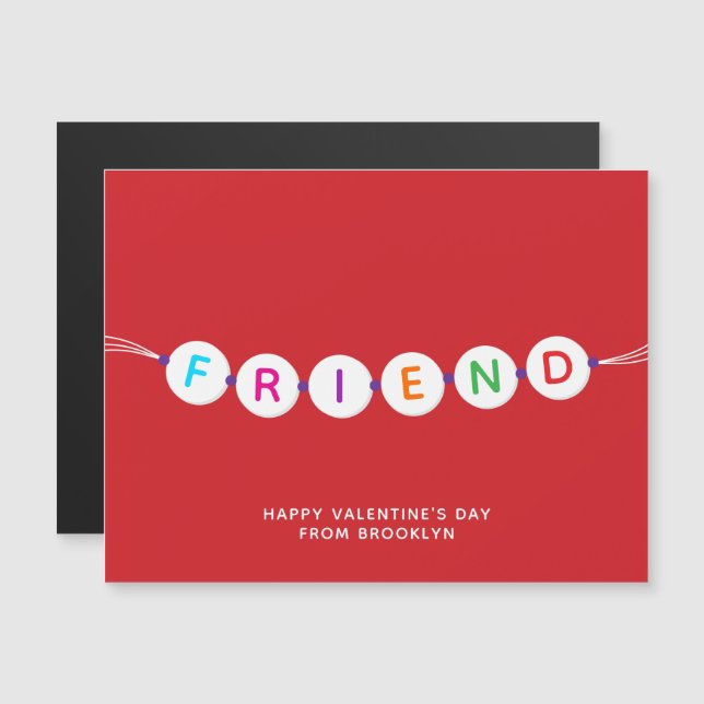 Friend niedlich Freundschaftsbracelet Roter Valent Magnetkarte (Vorne/Hinten)