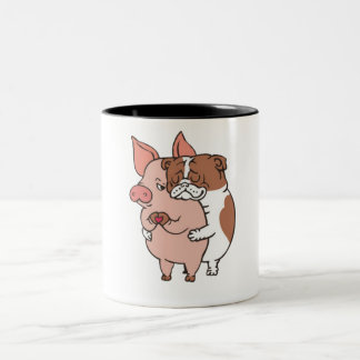 Friend Not Food English Bulldog Zweifarbige Tasse