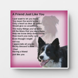 Friend Poem Plaque - Border Collie Design Fotoplatte