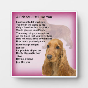 Friend Poem Plaque - Cocker Spaniel Design Fotoplatte