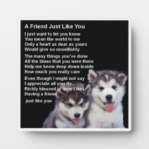Friend Poem Plaque - Husky Hogs Design Fotoplatte