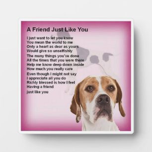 Friend Poem Plaque - Pointer Dog Design Fotoplatte