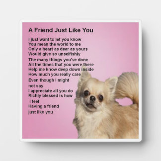 Friend Poem Plate - Chihuahua dog Design Fotoplatte