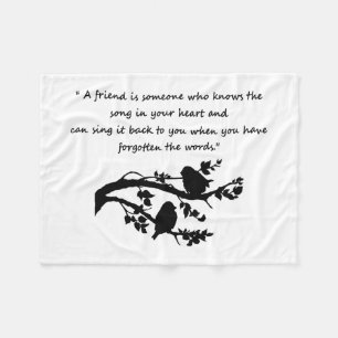 Friend Quote Song in my Heart Birds Fleecedecke