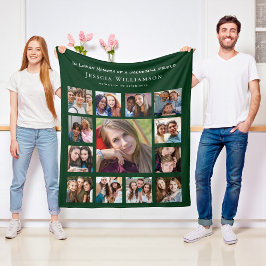 Friend Remembrance Collage Green Fleece Blanket