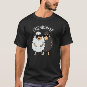 Friend Schafe Funny Sheep Pun Dark BG T-Shirt