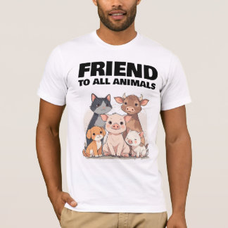 FRIEND VON ALLEN TIEREN VEGAN  T-Shirt