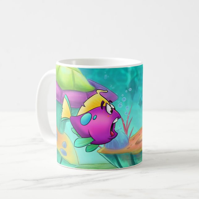 FriendFish Cartoon Tasse (Vorderseite Links)