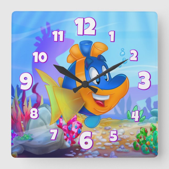 FriendFish Cartoon Uhr (Vorderseite)