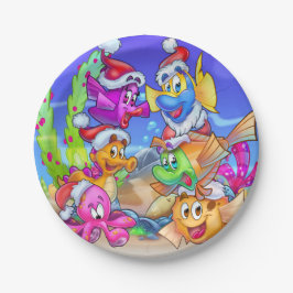 FriendFish Cartoon Weihnachtsfeiertage Teller