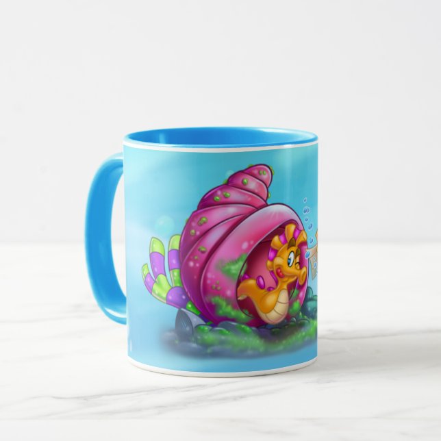 FriendFish niedlich Cartoon Fisch Tasse (Vorderseite Links)