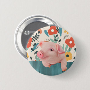 Friendly Baby Pig Niedliches Baby Button