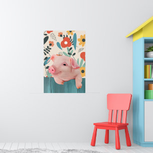 Friendly Baby Pig Niedliches Baby Poster